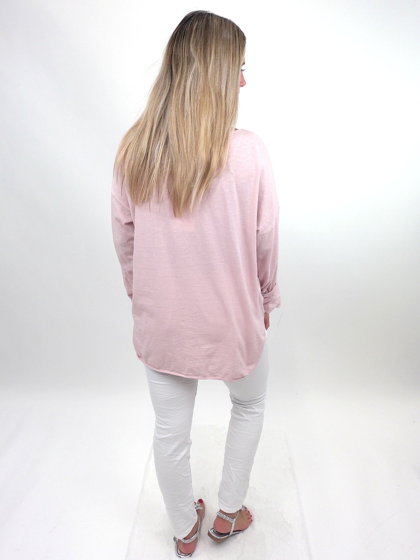 Shirt mit Kette rosa, Gr. 36-42