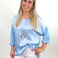 Shirt mit Kette hellblau, Gr. 36-42