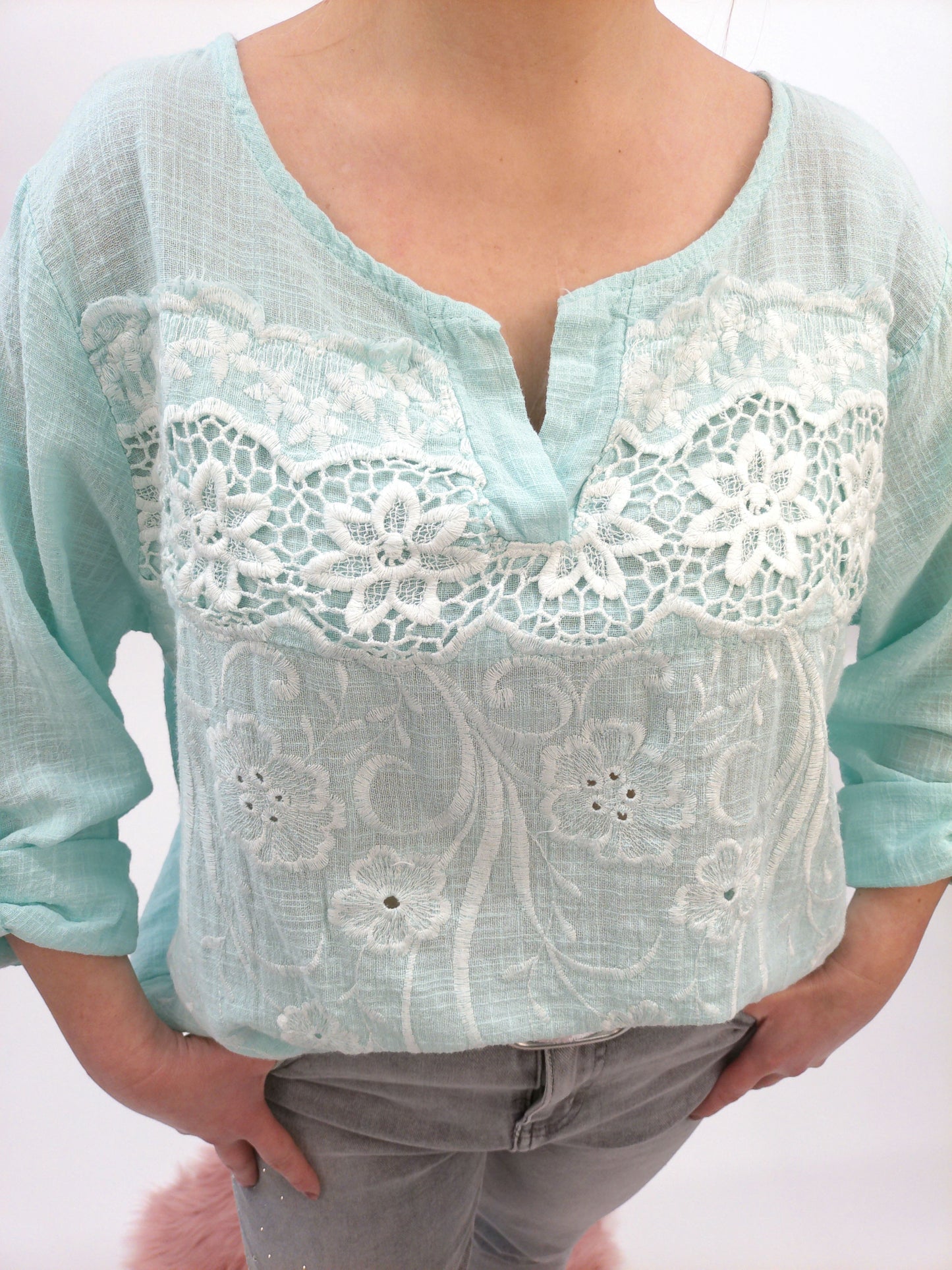 Bluse mint, Gr. 36-42