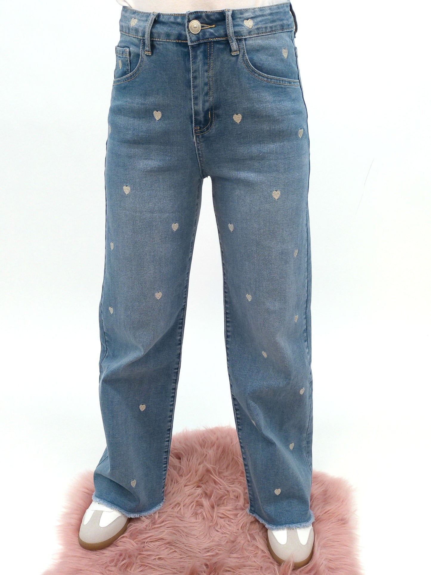 Wide Leg Jeans Herz, Gr. 36-44