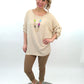 Bluse mit Kette beige, Gr. 40-46