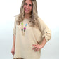 Bluse mit Kette beige, Gr. 40-46