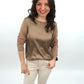 Shirt cognac langarm, Gr. 36-42
