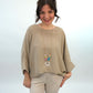 Shirt mit Kette taupe, Gr. 38-44