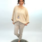 Shirt mit Kette beige, Gr. 38-44