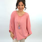 Shirt mit Kette lachs, Gr. 38-44