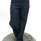Hose weit dunkelblau glitzer, Gr. 36-44