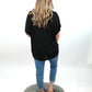 Shirt schwarz Glitzer Schulter, Gr. 38-44