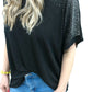 Shirt schwarz Glitzer Schulter, Gr. 38-44