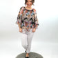 Bluse Blumen schwarz , Gr. 36-40