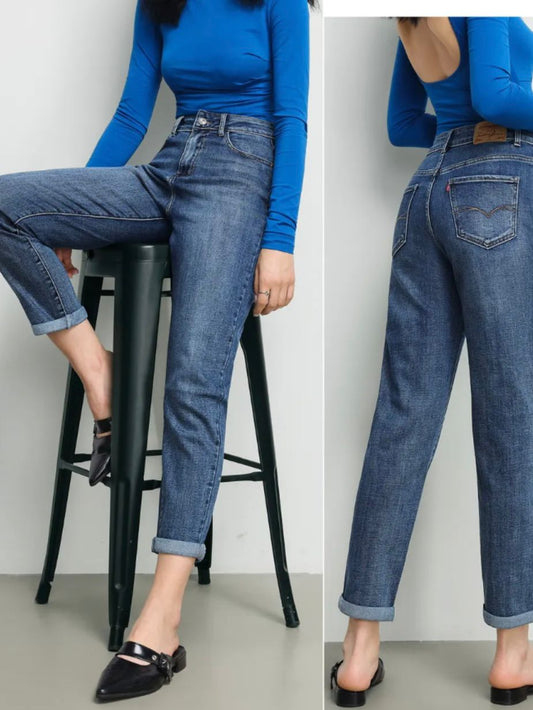 High-Waist Mom-Fit Jeans blau, Gr. 36-46