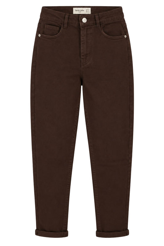 Mom-Fit Jeans "Amelie" dunkelbraun, Gr. 34-42