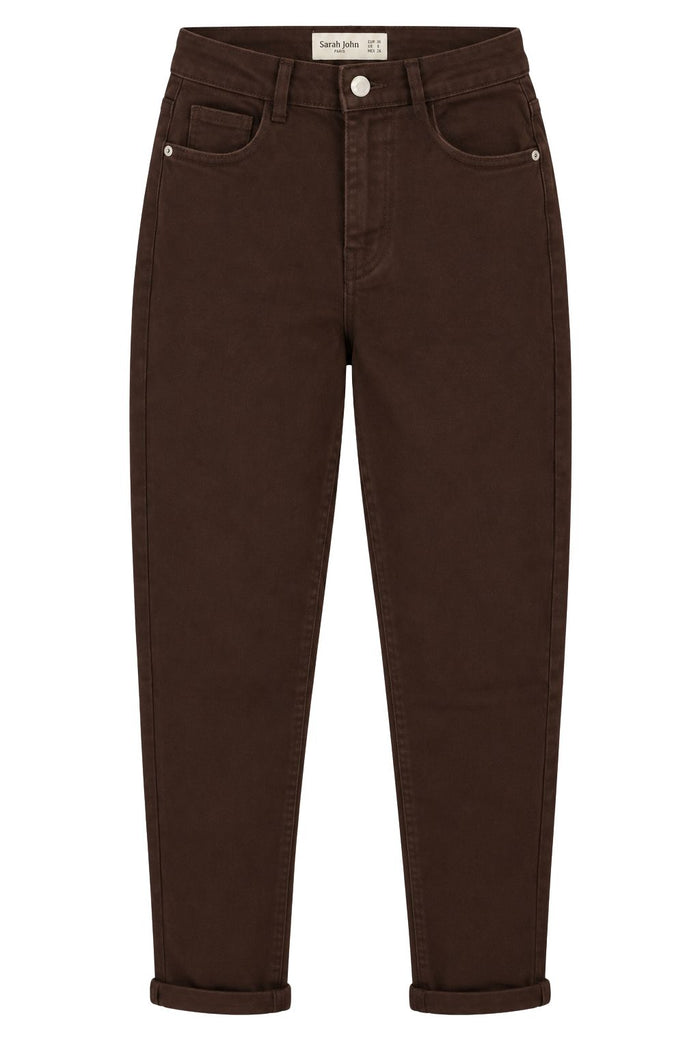 Mom-Fit Jeans "Amelie" dunkelbraun, Gr. 34-42
