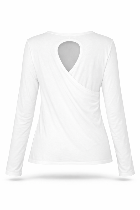 Minimal Chic Langarmshirt mit Rücken-Highlight, Gr. 36-42
