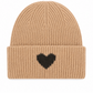 Strickmütze Amour camel (Herz in braun)