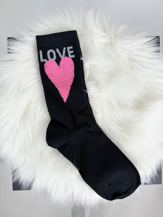 Socken Herz schwarz, Gr. 36-41