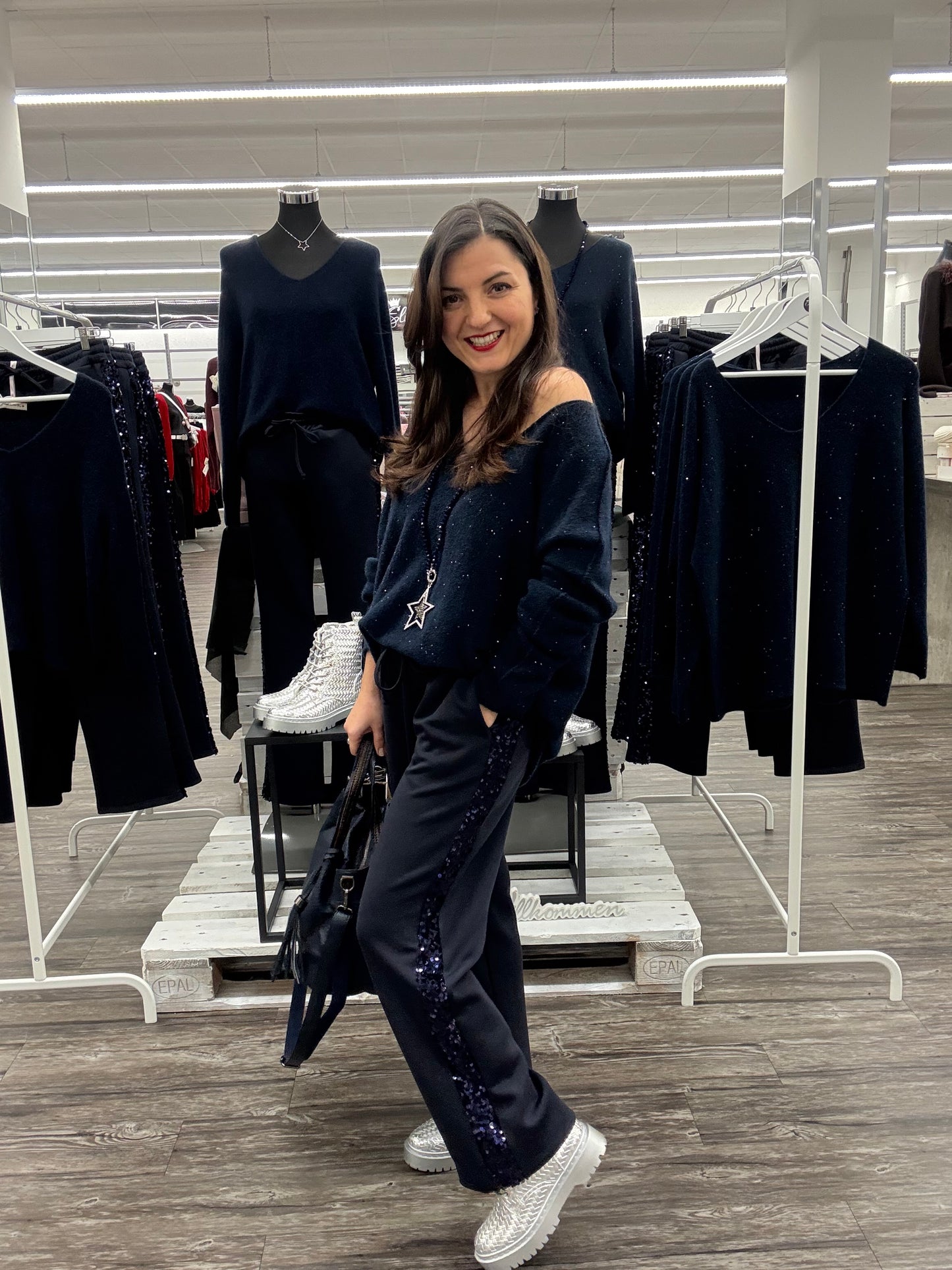 Joggerpants Pailletten , Gr. 36-42