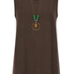 Basic Sommerkleid mit Kette dunkelbraun, Gr. 36-42