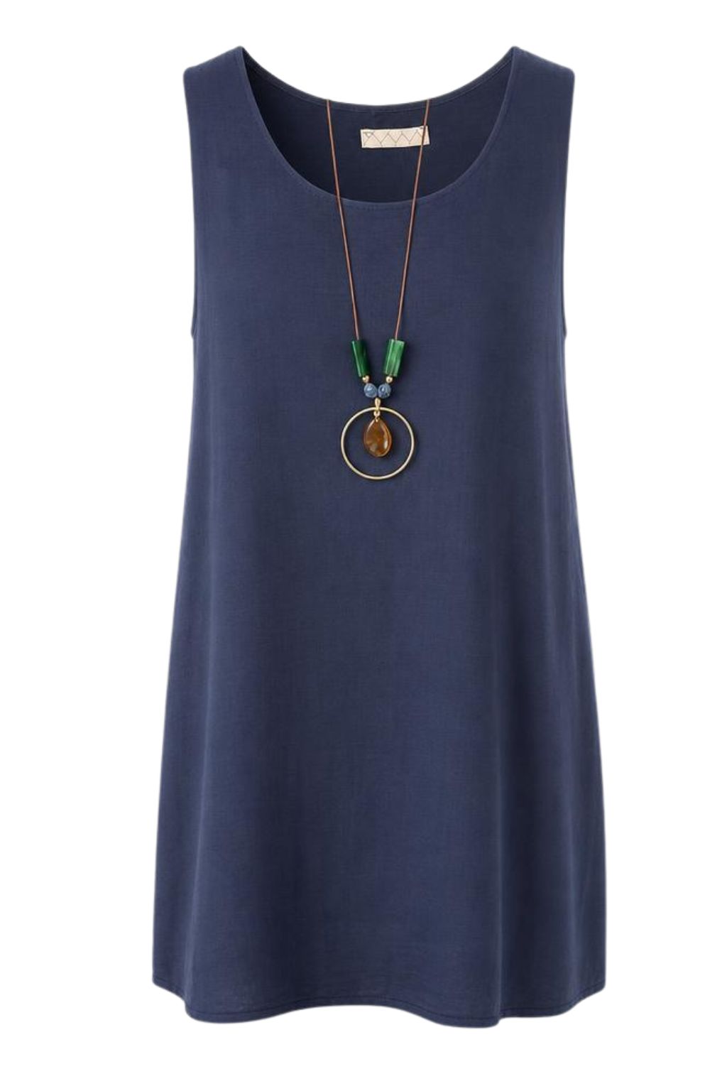 Basic Sommerkleid mit Kette dunkelblau, Gr. 36-42