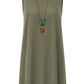 Basic Sommerkleid mit Kette oliv, Gr. 36-42