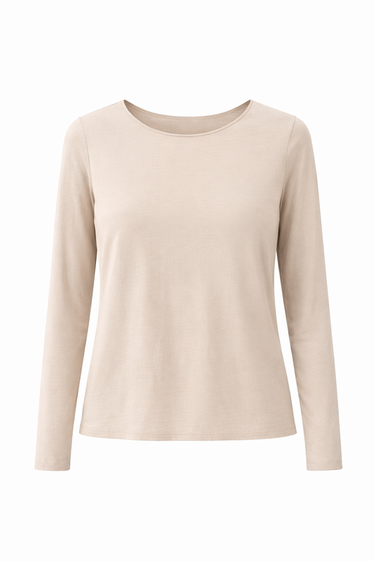 Basic-Shirt beige, Gr. 36-40