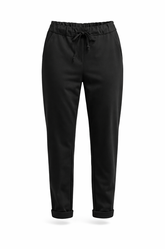 Bequeme Joggerpants mit elastischem Bund schwarz Gr. 36-44