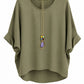 Sommerbluse oliv (mit Kette), Gr. 38-44 (Kopie)