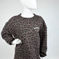 Oversized Leopard Print Sweatshirt "NAMASTE" Gr. 38-44