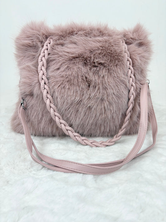Kunstfelltasche rosa