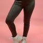 Velourleder Leggins oliv, Gr. 34-42