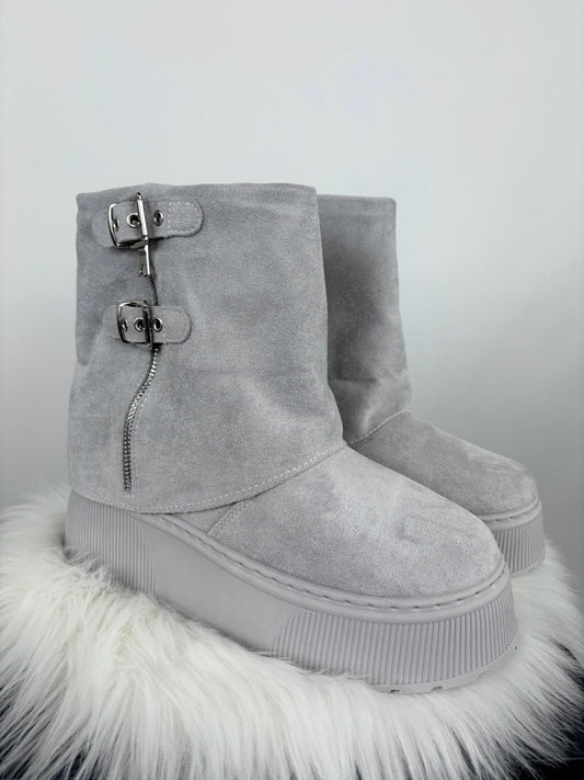 Plateau-Boot hellgrau, Gr. 36-41