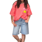 Streifen-Shirt "Ibiza" neonorange, Gr. 36-42