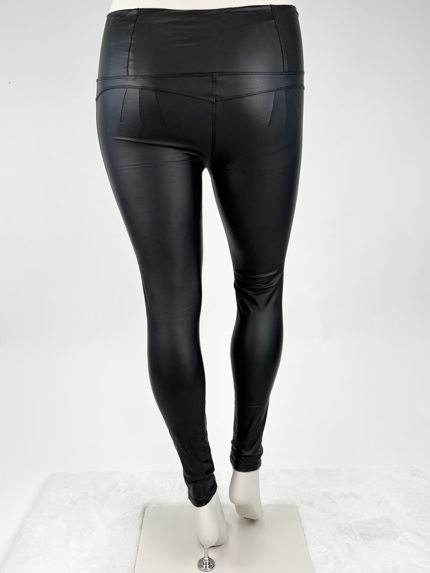 Leggins Lederoptik schwarz , Gr. 34-42
