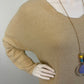 Pullover mit Kette beige Glitzer, Gr. 38-44