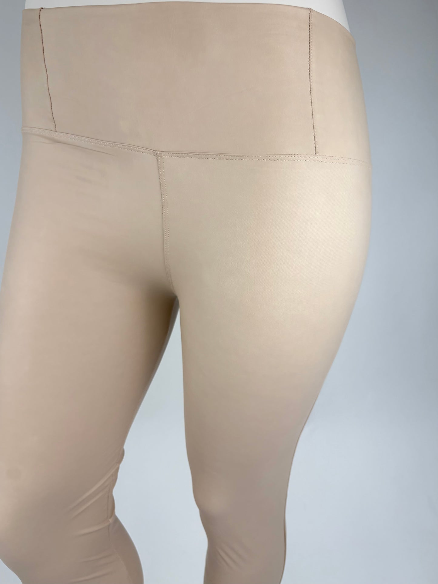 Leggins Lederoptik beige , Gr. 34-42