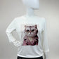 Shirt Katze weiß, Gr. 34-38