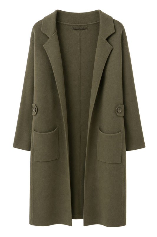 Long Cardigan "Cozy" oliv, Gr. 36-42