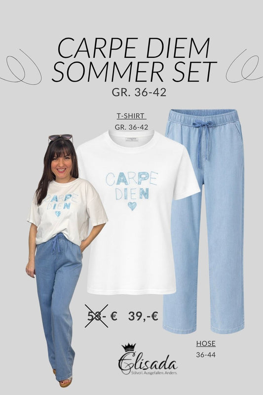 Carpe Diem Sommer Set weiß/blau, Gr. 36-42