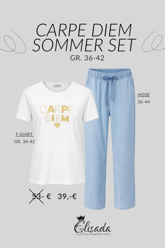 Carpe Diem Sommer Set weiß/gold, Gr. 36-42