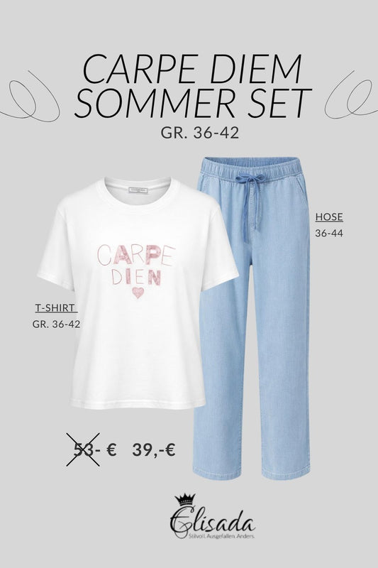 Carpe Diem Sommer Set weiß/rosa, Gr. 36-42