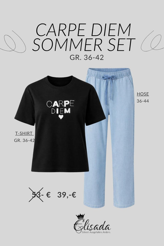 Carpe Diem Sommer Set schwarz/weiß, Gr. 36-42