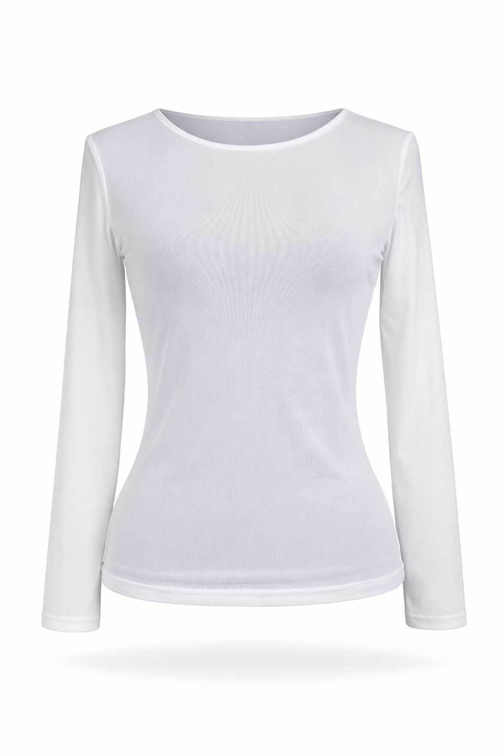 Weißes Mesh Langarmshirt, Größe 34-40
