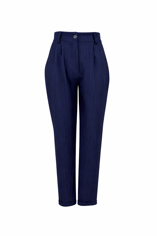 Stoffhose Nadelstreifen dunkelblau, 34-42