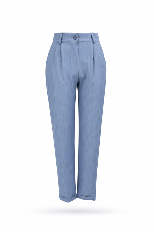 Stoffhose Nadelstreifen dusty blue, 34-42