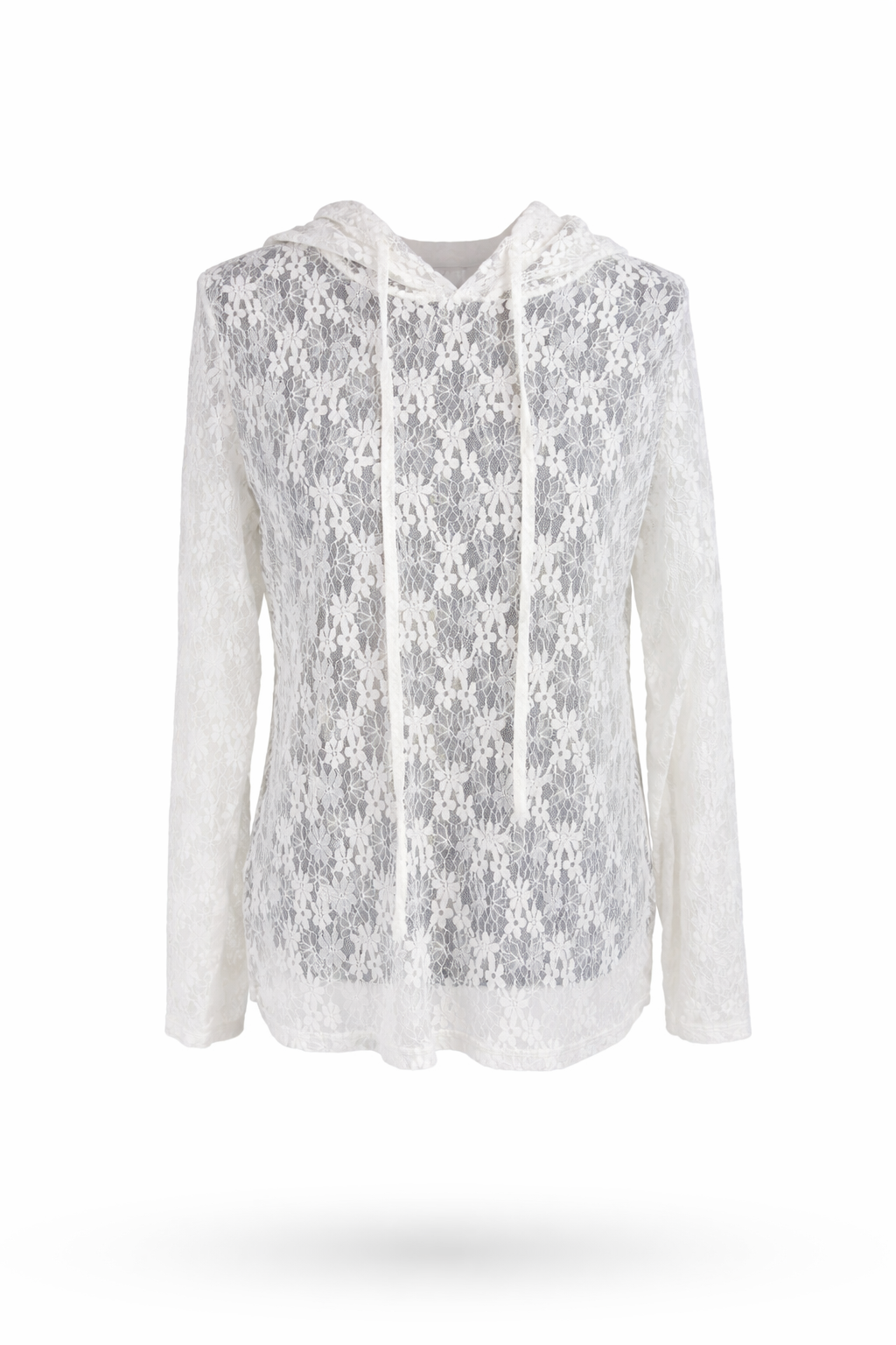 Spitzen-Hoodie weiß, Gr. 36-42