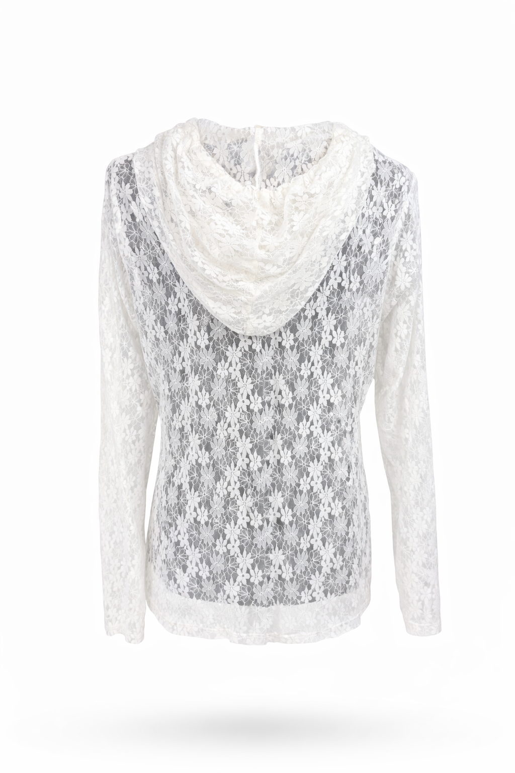 Spitzen-Hoodie weiß, Gr. 36-42