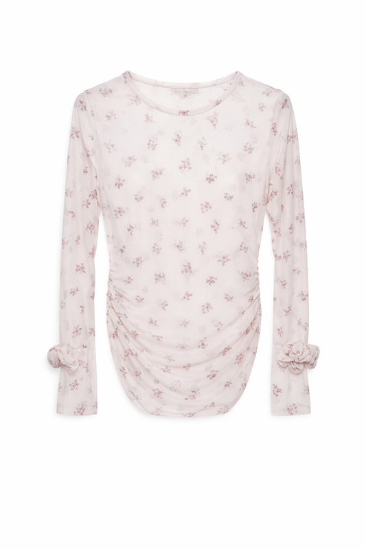 Mesh-Top Blumenprint transparent, Gr. 34-38