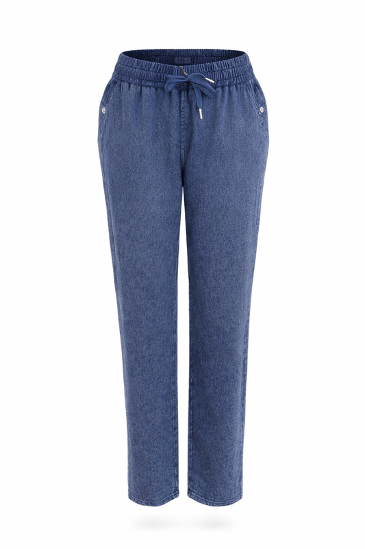 Stoffhose Denim-Look blau, Gr. 38-52