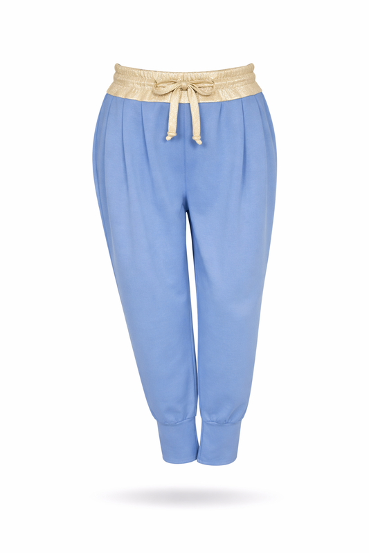 Damen Joggerpants mit Satinbund Gr. 36-42 hellblau