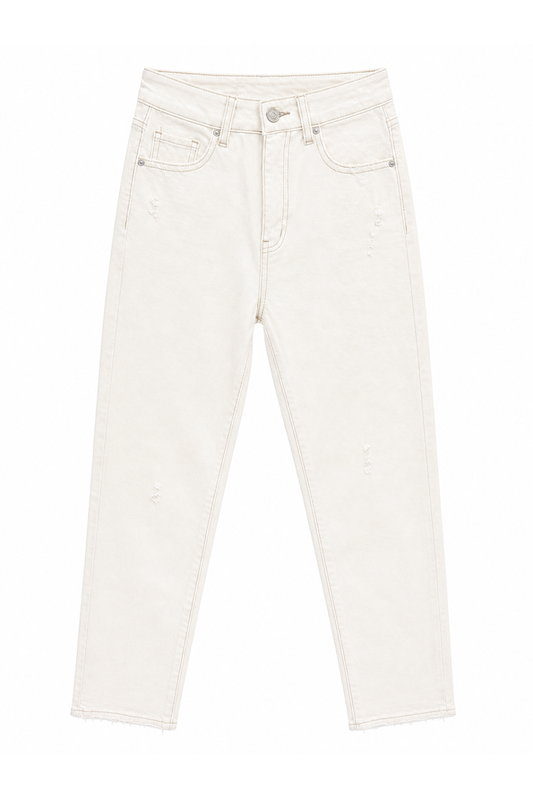 Mom fit Jeans cremeweiß, Gr. 34-42
